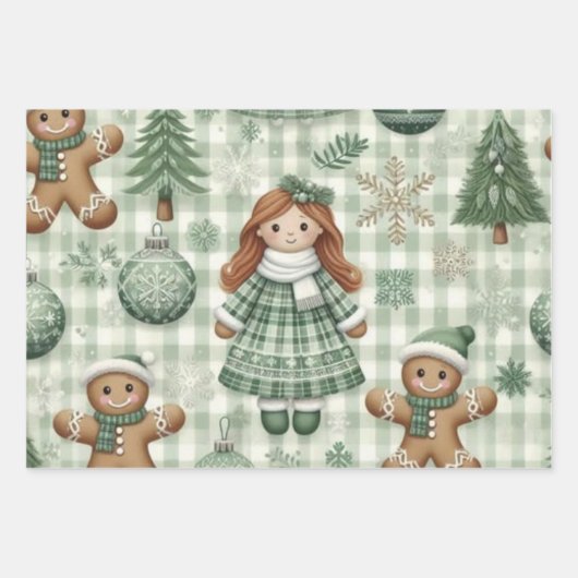 Wrapping Paper Flat Sheet Set of 3 Geschenkpapier Set (Vorderseite 3)