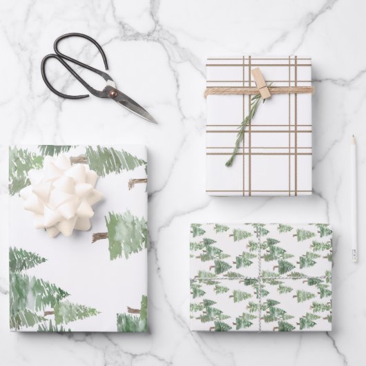 Wrapping Paper Flat Sheet Set of 3 Geschenkpapier Set (Vorderseite)