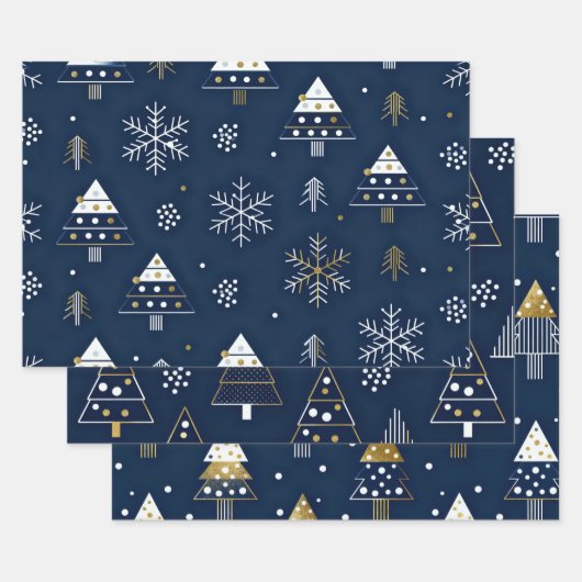 Wrapping Paper Flat Sheet Set of 3 Geschenkpapier Set (Set)