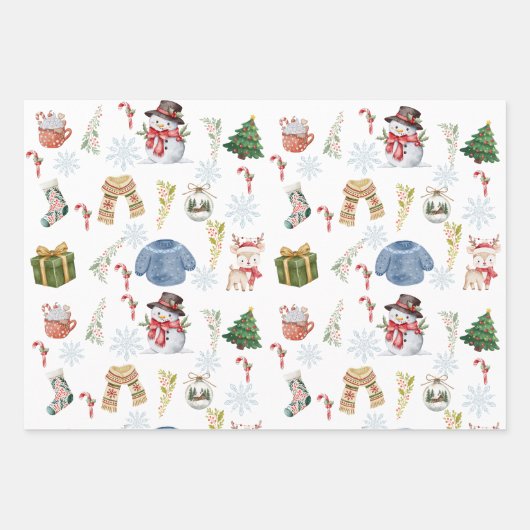 Wrapping Paper Flat Sheet Set of 3 Geschenkpapier Set (Vorderseite)