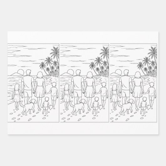 Wrapping Paper Flat Sheet Set of 3 Geschenkpapier Set (Vorderseite 3)