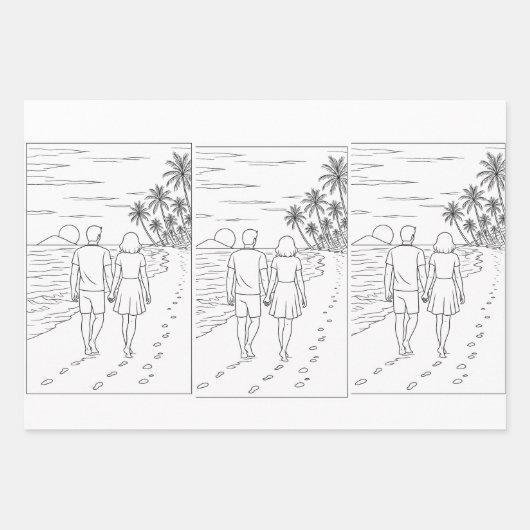 Wrapping Paper Flat Sheet Set of 3 Geschenkpapier Set (Vorderseite 2)