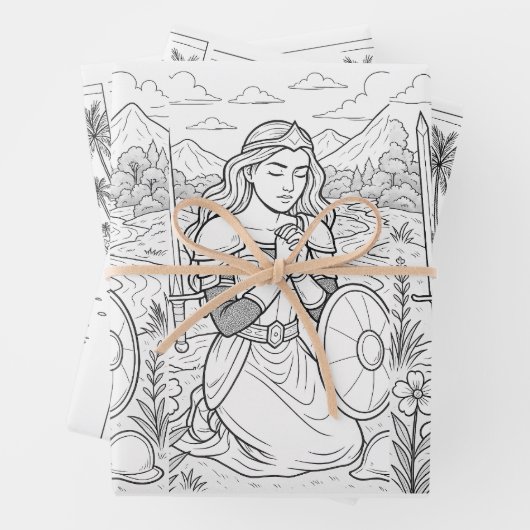 Wrapping Paper Flat Sheet Set of 3 Geschenkpapier Set (Beispiel)