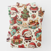 Wrapping Paper Flat Sheet Set von 3-Weihnachten Geschenkpapier Set (Beispiel)
