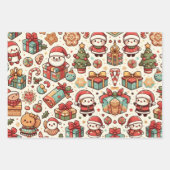 Wrapping Paper Flat Sheet Set von 3-Weihnachten Geschenkpapier Set (Vorderseite)