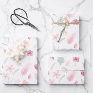 Wrapping Paper - Floral Wrapping Paper Geschenkpapier Set