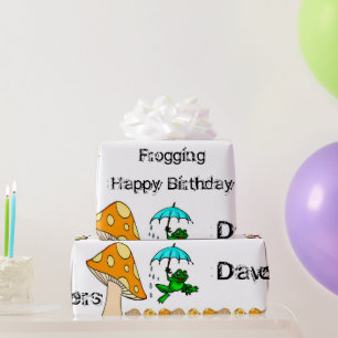 Wrapping Paper Frosch Mushroom Geschenkpapier