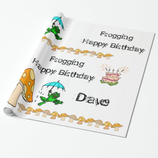 Wrapping Paper Frosch Mushroom Geschenkpapier (Ungerollt)