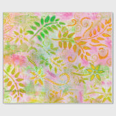 Wrapping Paper für abstrakte Blume und Blätter Geschenkpapier (Flach)