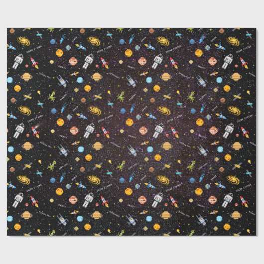 Wrapping Paper für Außenraumschiffe Geschenkpapier (Flach)