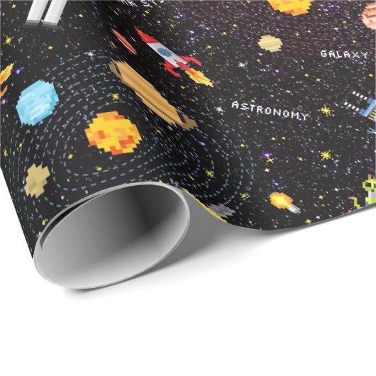 Wrapping Paper für Außenraumschiffe Geschenkpapier (Rolleneckpunkt)