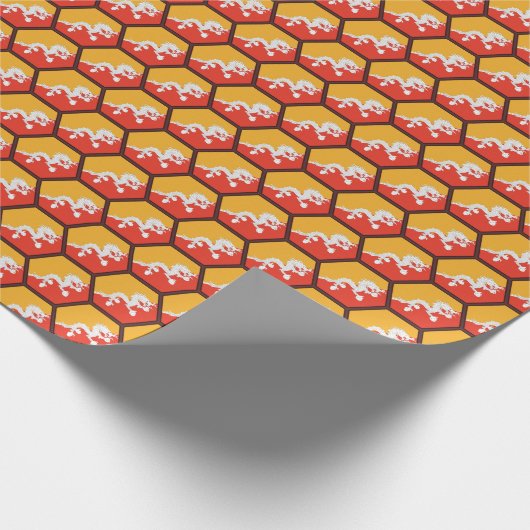 Wrapping Paper für Bhutan Flag Honeycomb Geschenkpapier (Ecke)