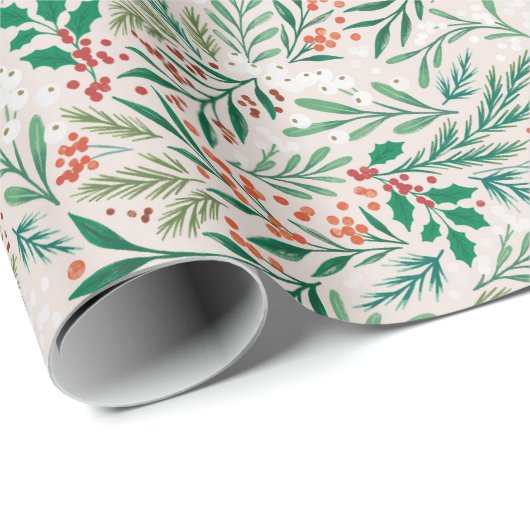 Wrapping Paper für den Winter Pine Branch Geschenkpapier (Rolleneckpunkt)