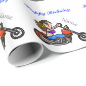 Wrapping Paper für Frauen mit Motorrädern Geschenkpapier (Rolleneckpunkt)