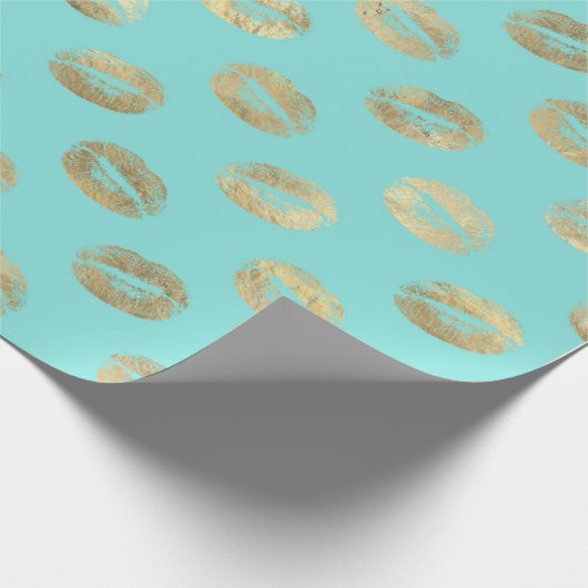 Wrapping Paper für Gold und Aqua Lips Geschenkpapier (Ecke)