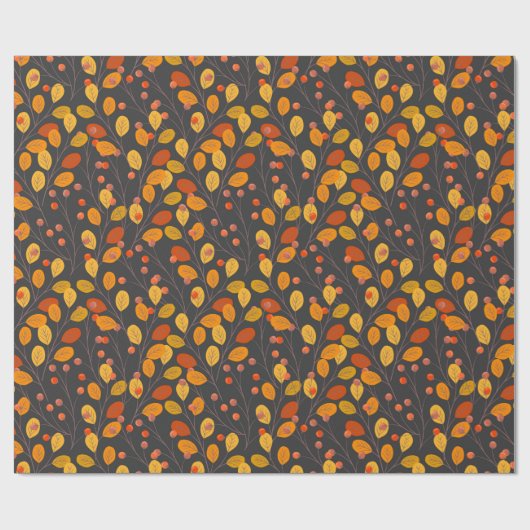 Wrapping Paper für Herbst-Blätter und Berries Geschenkpapier (Flach)