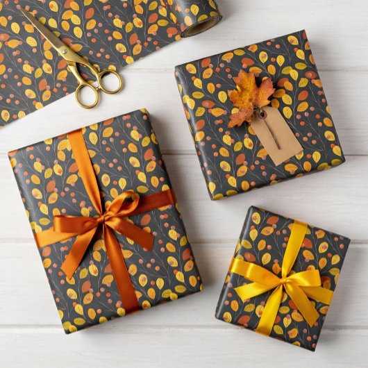 Wrapping Paper für Herbst-Blätter und Berries Geschenkpapier
