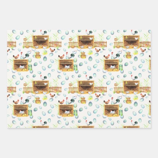 Wrapping Paper für Hühnerfamilien Geschenkpapier Set (Vorderseite 3)