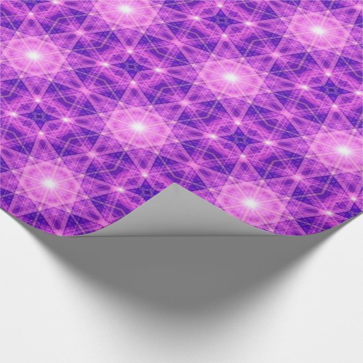 Wrapping Paper für lila magische Lichtgeometrie Geschenkpapier (Ecke)