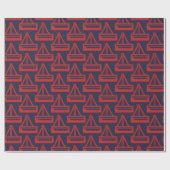 Wrapping Paper für Marine und Red Sailboat Geschenkpapier (Flach)