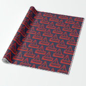 Wrapping Paper für Marine und Red Sailboat Geschenkpapier (Ungerollt)
