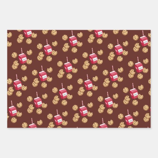 Wrapping Paper für Milch und Cookies - Chocolate C Geschenkpapier Set (Vorderseite 3)