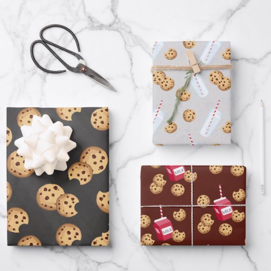 Wrapping Paper für Milch und Cookies - Chocolate C Geschenkpapier Set (Vorderseite)