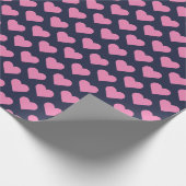 Wrapping Paper für Navy und Pink Tinte Herz Muster Geschenkpapier (Ecke)