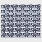 Wrapping Paper für Navy und White Segelboote Geschenkpapier (Flach)