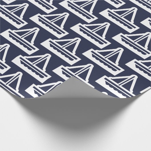 Wrapping Paper für Navy und White Segelboote Geschenkpapier (Ecke)