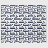Wrapping Paper für Navy und White Segelboote Geschenkpapier (Flach)