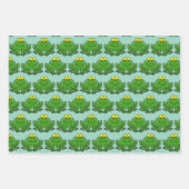 Wrapping Paper für niedliche grüne Frösche Geschenkpapier Set (Vorderseite 2)