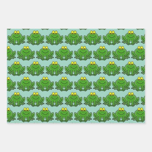Wrapping Paper für niedliche grüne Frösche Geschenkpapier Set (Vorderseite 2)
