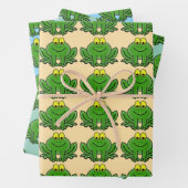 Wrapping Paper für niedliche grüne Frösche Geschenkpapier Set (Beispiel)