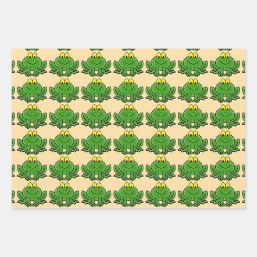 Wrapping Paper für niedliche grüne Frösche Geschenkpapier Set (Vorderseite)