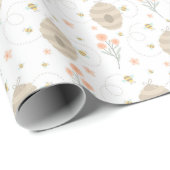 Wrapping Paper für niedliche Hummeln und Blume Geschenkpapier (Rolleneckpunkt)