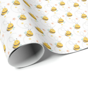 Wrapping Paper für niedliche Hummeln und Blume Geschenkpapier