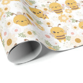 Wrapping Paper für niedliche Hummeln und Sonnenblu Geschenkpapier (Rolleneckpunkt)