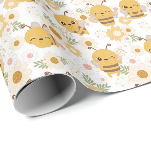 Wrapping Paper für niedliche Hummeln und Sonnenblu Geschenkpapier (Rolleneckpunkt)