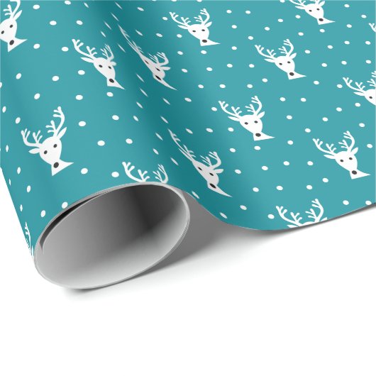 Wrapping Paper für niedliche Winterrentiere Geschenkpapier (Rolleneckpunkt)