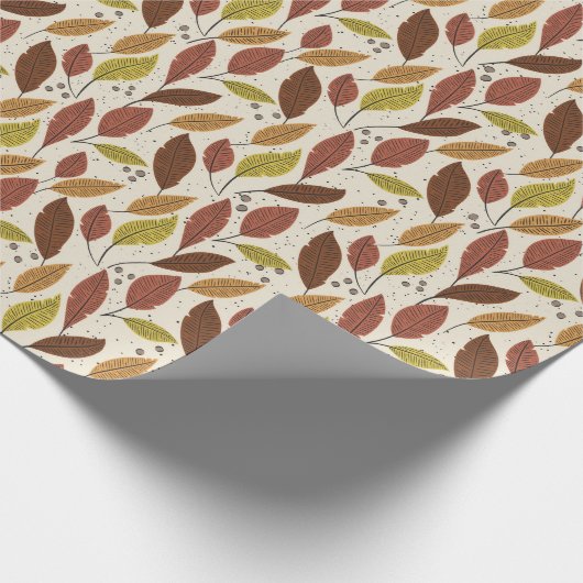 Wrapping Paper für Orange und Rot im Herbst Geschenkpapier (Ecke)