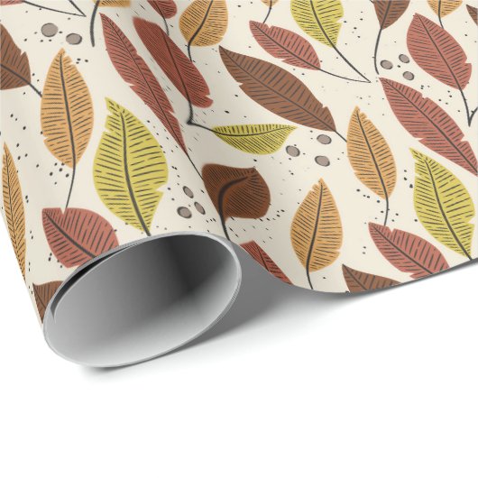 Wrapping Paper für Orange und Rot im Herbst Geschenkpapier (Rolleneckpunkt)