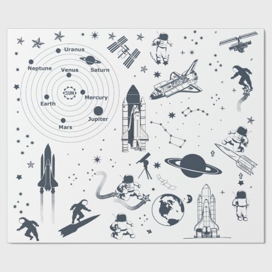 Wrapping Paper für Raumfahrtgeräte Geschenkpapier (Flach)