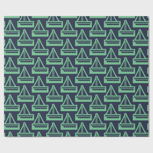 Wrapping Paper für Schiffe der Marine und Emerald  Geschenkpapier (Flach)
