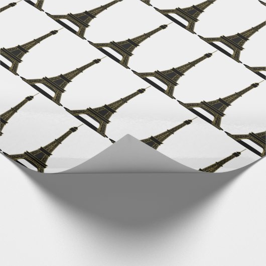 Wrapping Paper für Schwarz/Weiß-Eiffel Geschenkpapier (Ecke)