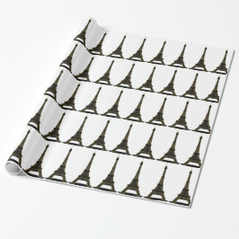 Wrapping Paper für Schwarz/Weiß-Eiffel Geschenkpapier