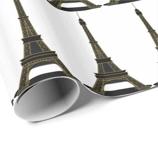 Wrapping Paper für Schwarz/Weiß-Eiffel Geschenkpapier (Rolleneckpunkt)
