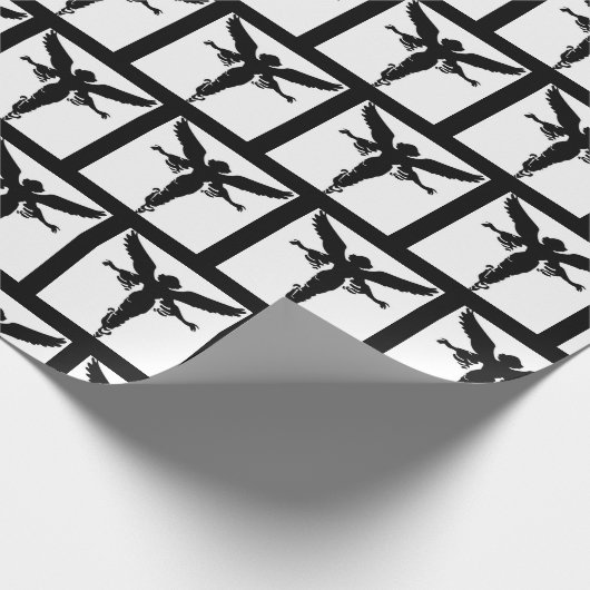 Wrapping Paper für Schwarze und Weiße Engel Geschenkpapier (Ecke)