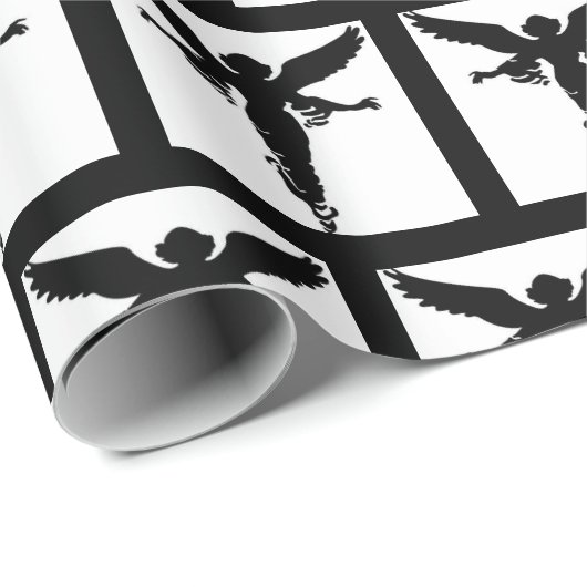 Wrapping Paper für Schwarze und Weiße Engel Geschenkpapier (Rolleneckpunkt)