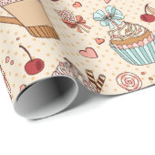 Wrapping Paper für süße Leckereien Geschenkpapier (Rolleneckpunkt)